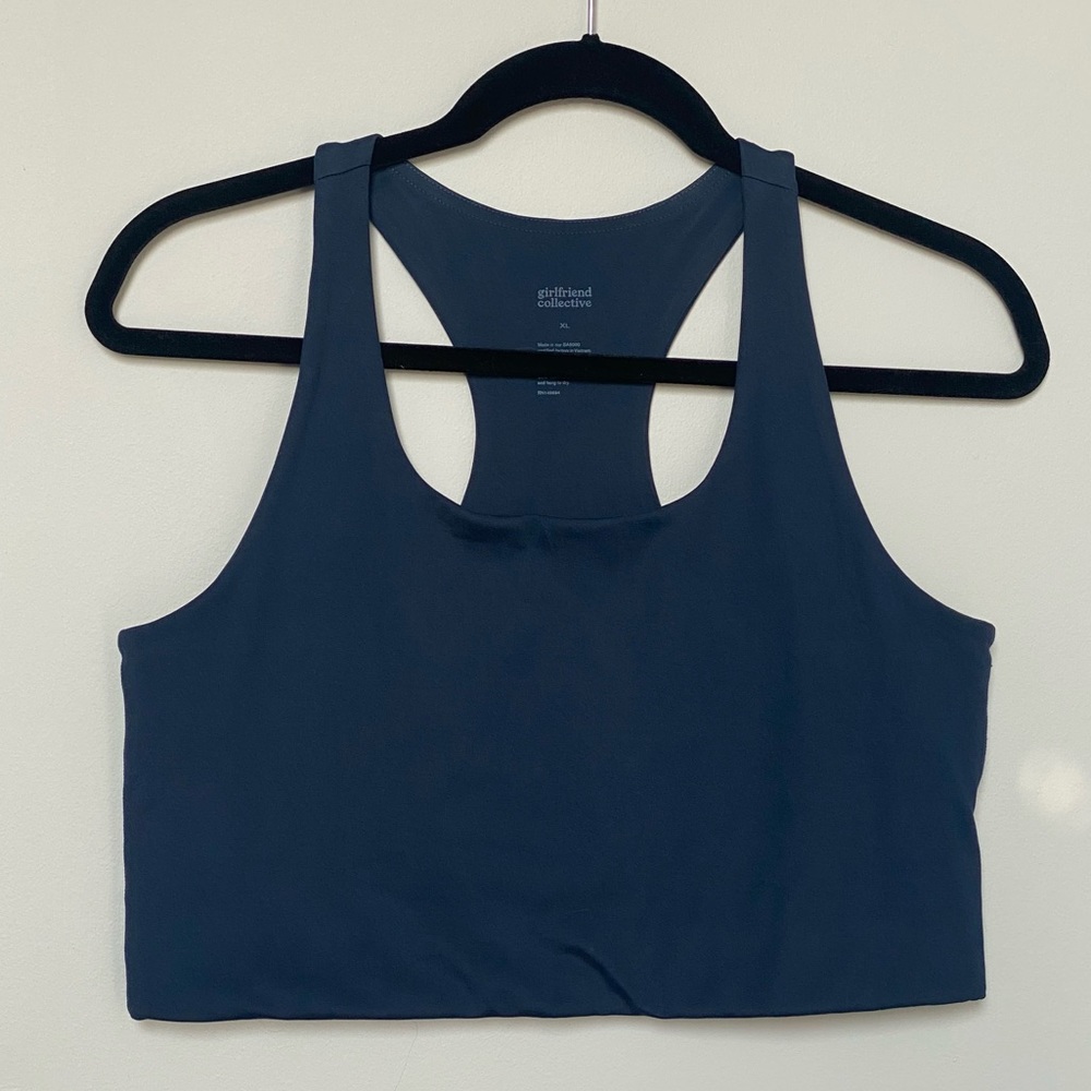 Girlfriend Collective Navy Sports Bra